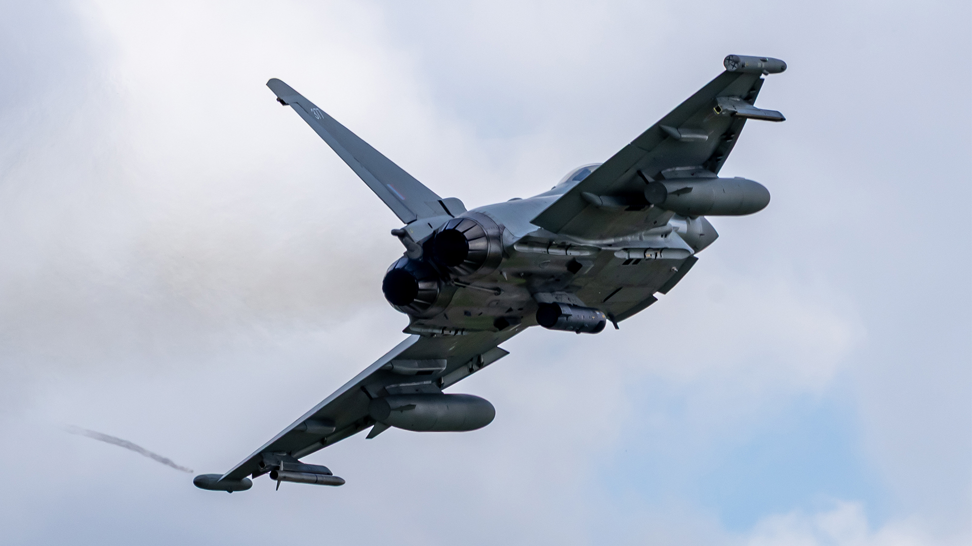 A Typhoon heads for home at the successful conclusion of the four-month mission
